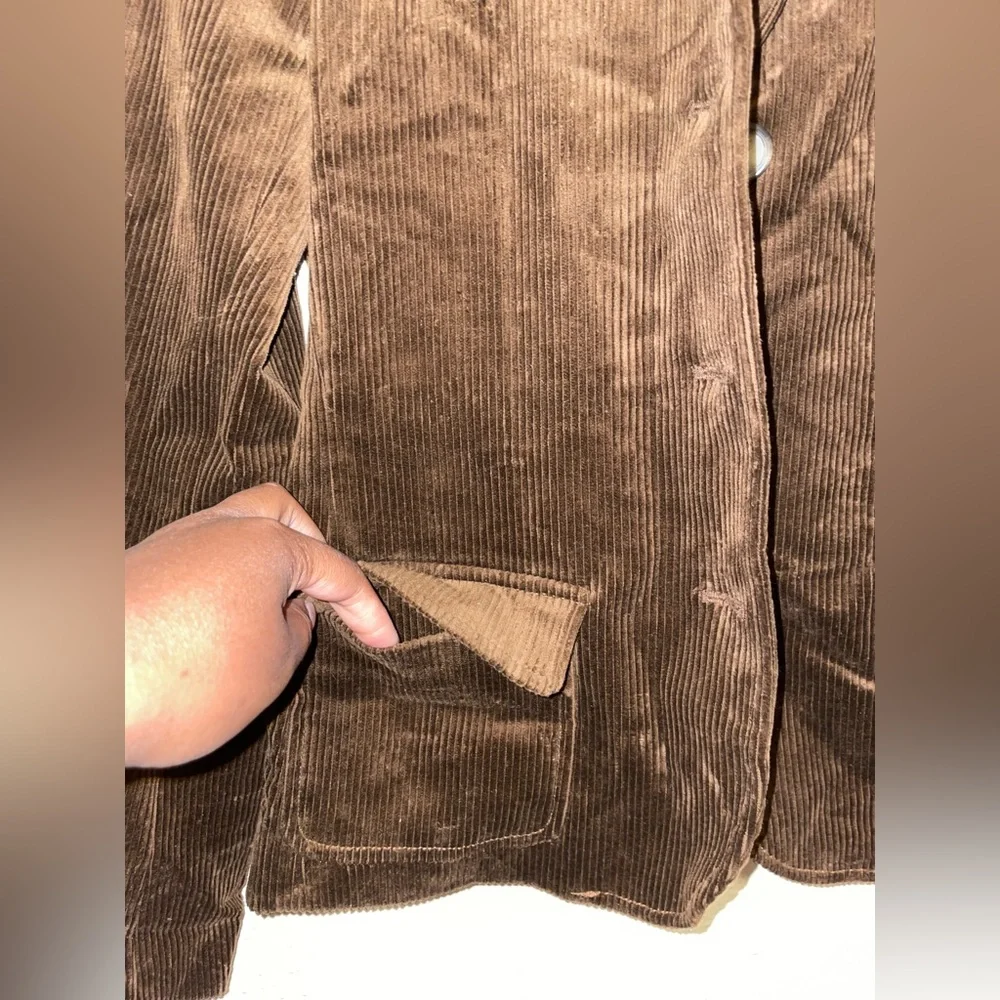 NWT Theory Brown Corduroy 3 Button Front Blazer 12